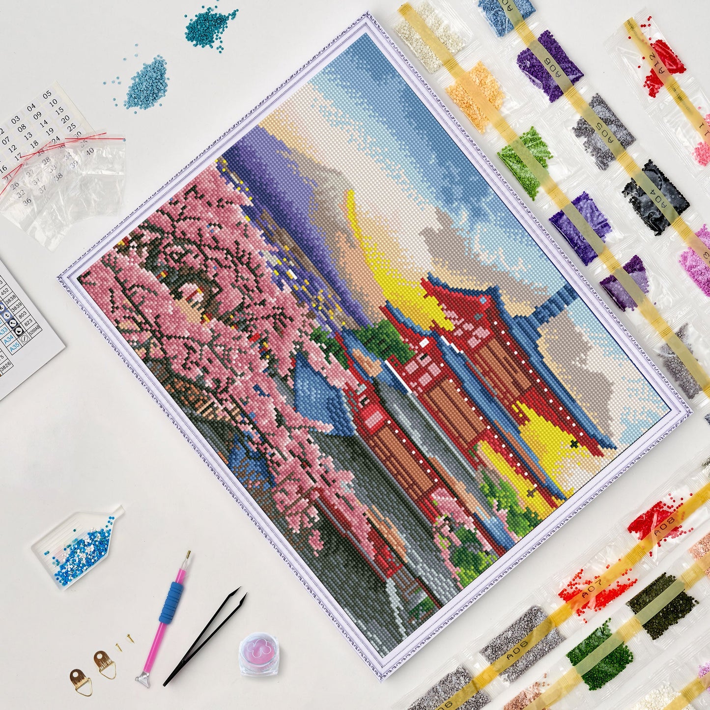 Diamond painting - LG201e - Tokio - Chureito Pagoda Image 5