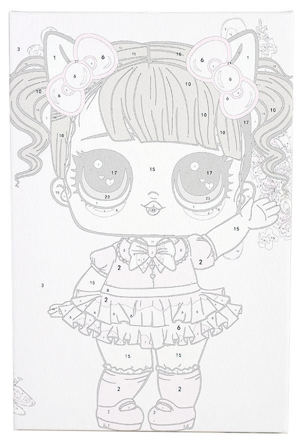 Painting by numbers - MC1094e - Little Girl in a Pink Dress Image 6