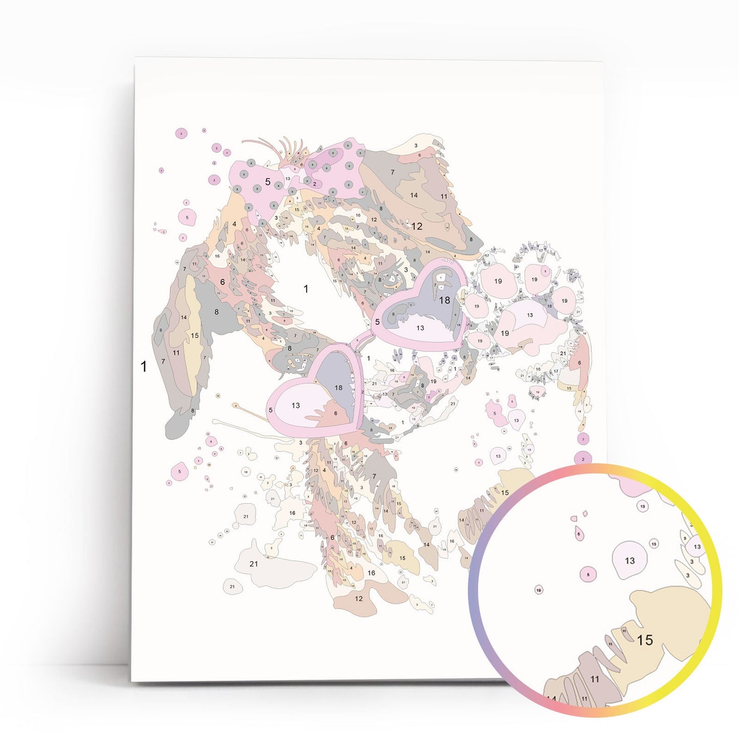 ME1117E - Puppy z różowymi okularami