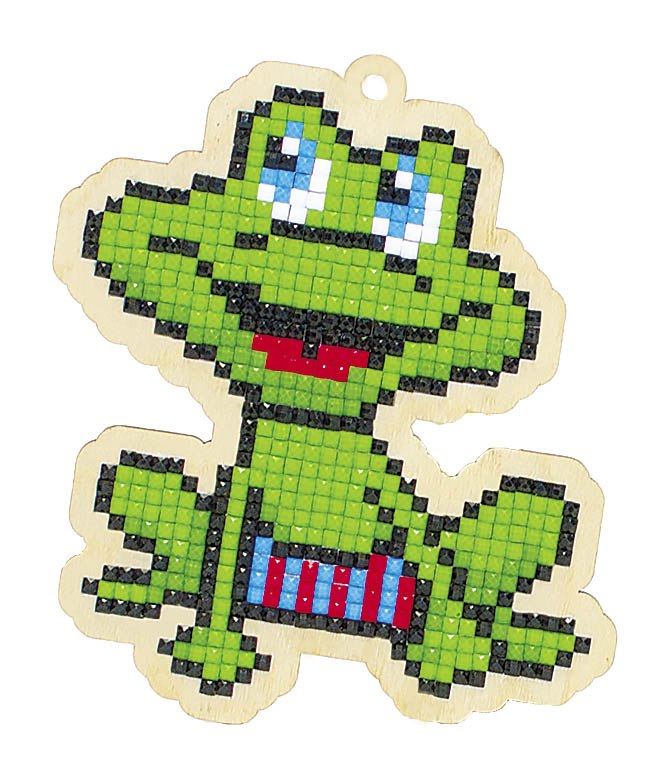 Diamond painting - U0255e - Froggy on the beach, pendant Image 1