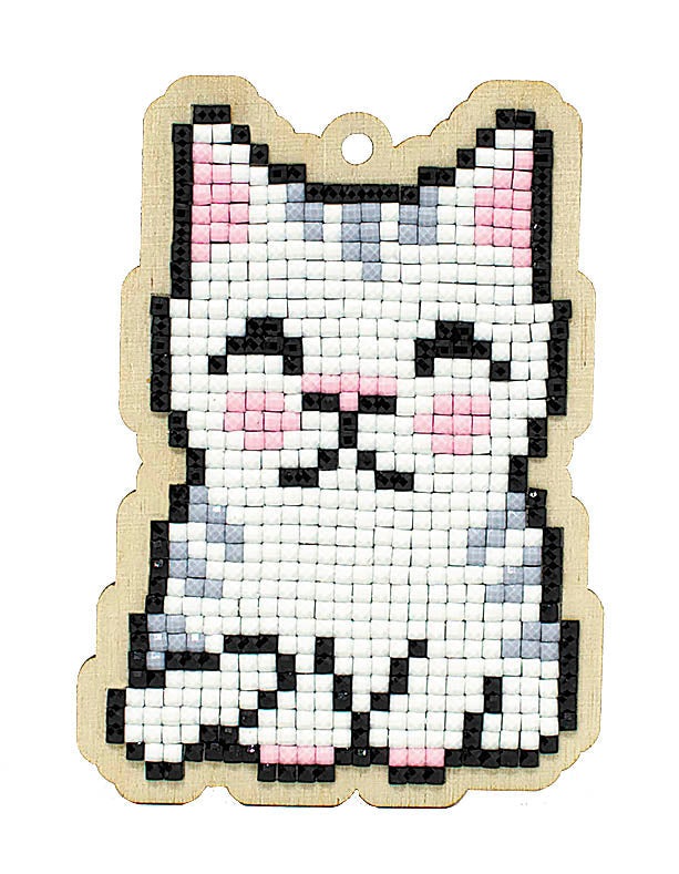 Diamond painting - U0354e - Tabby cat, pendant Image 1