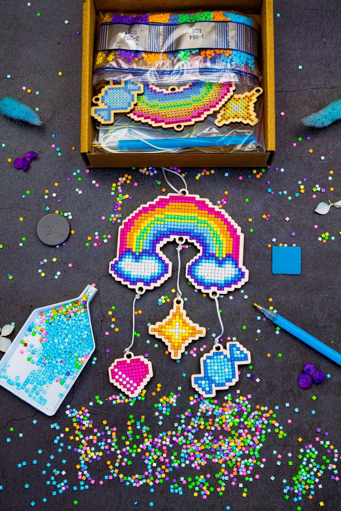 Diamond painting - U26e - Pendant "Dreamcatcher "Rainbow" Image 5