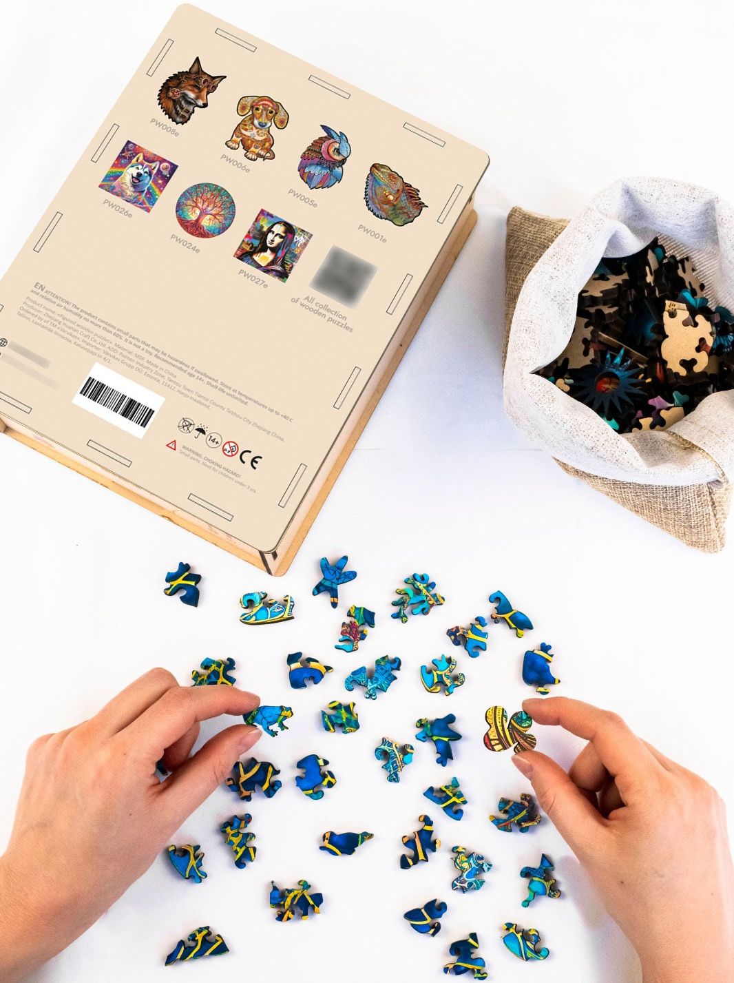 PW019E - деревянные головоломки "Rainbow Octopus" (300 шт.)