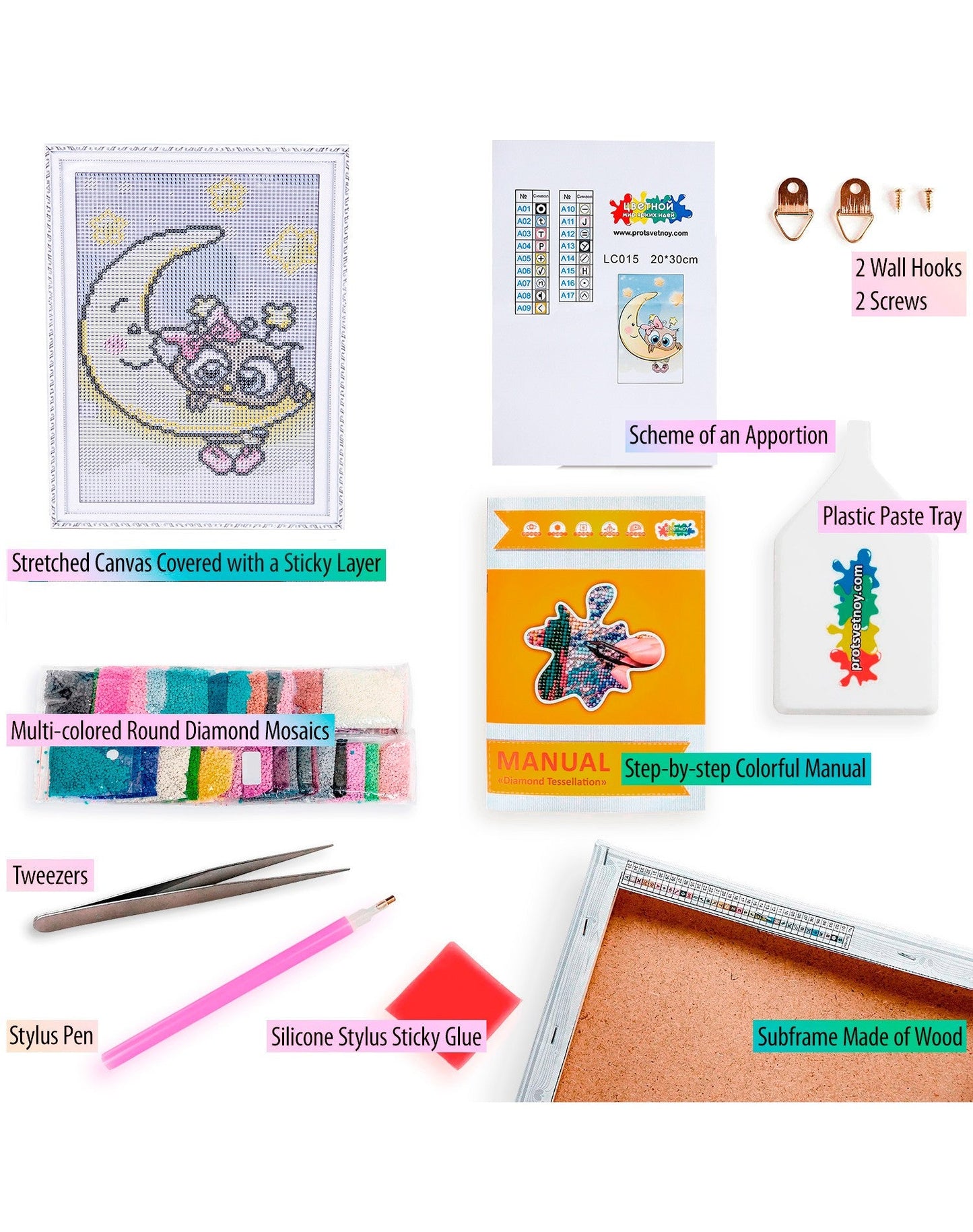 Diamond painting - LC015e - Baby on the moon Image 5