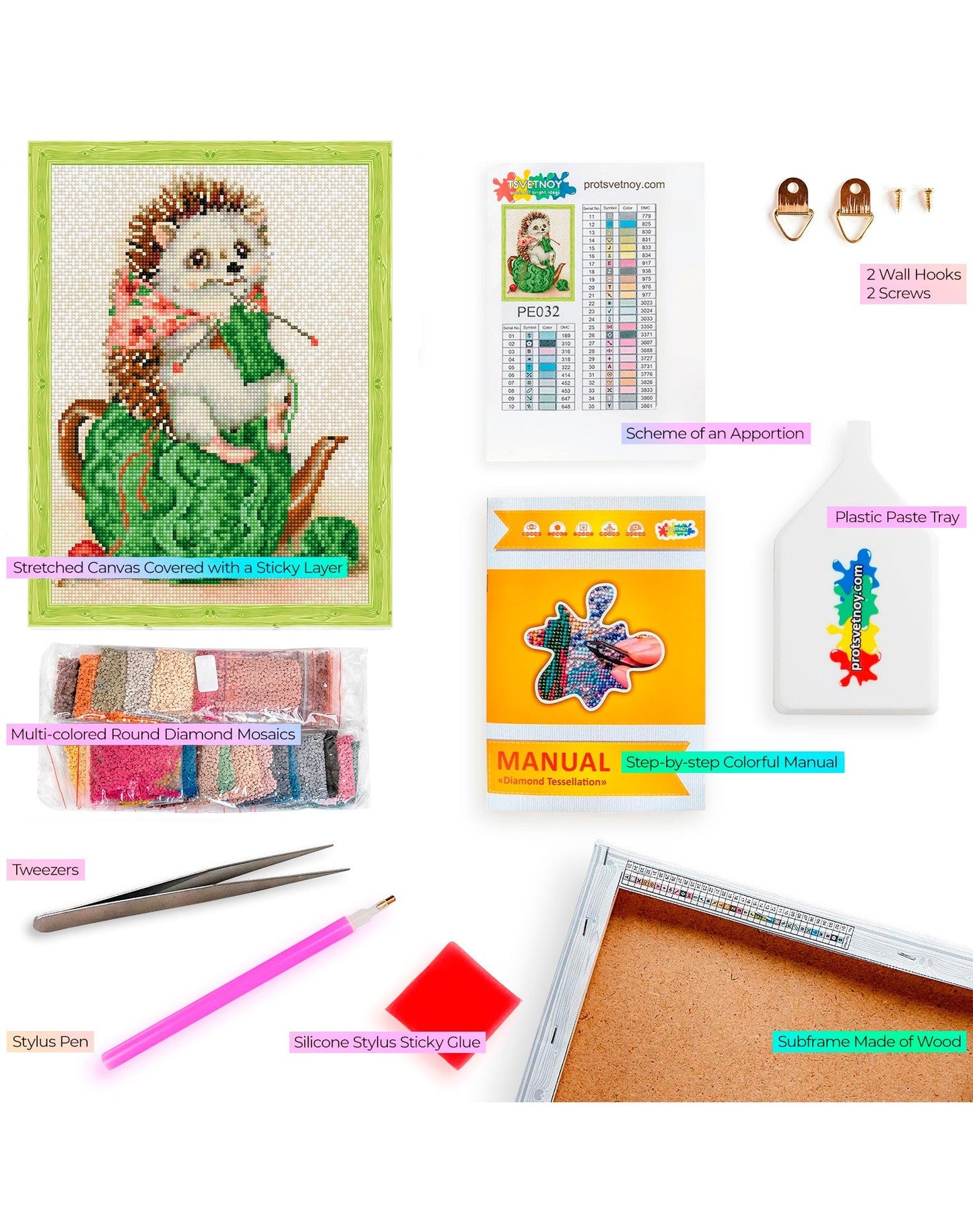 Diamond painting - LE032e - Hedgehog is cozy Image 5