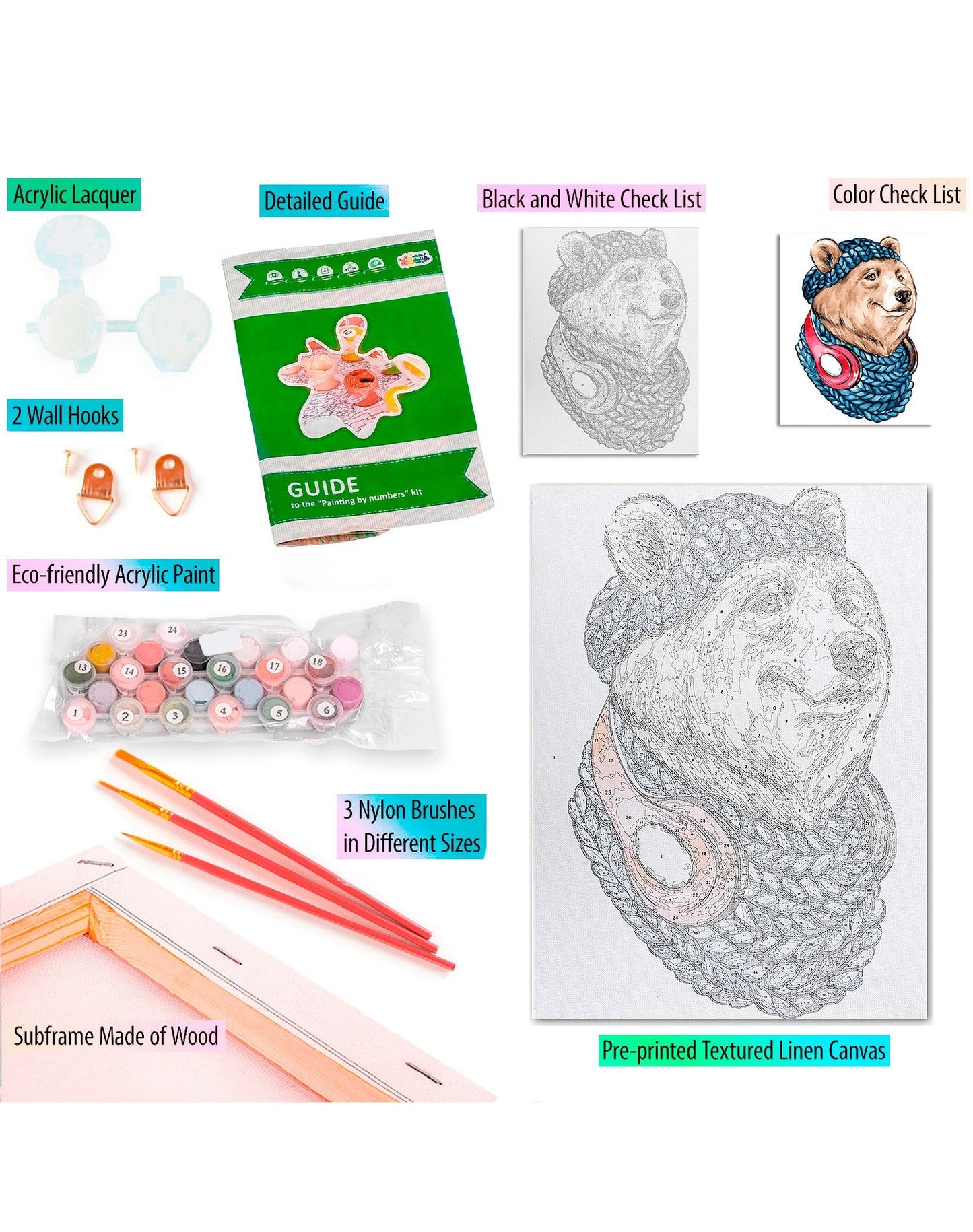 Painting by numbers - ME1112e - Bear Image 5