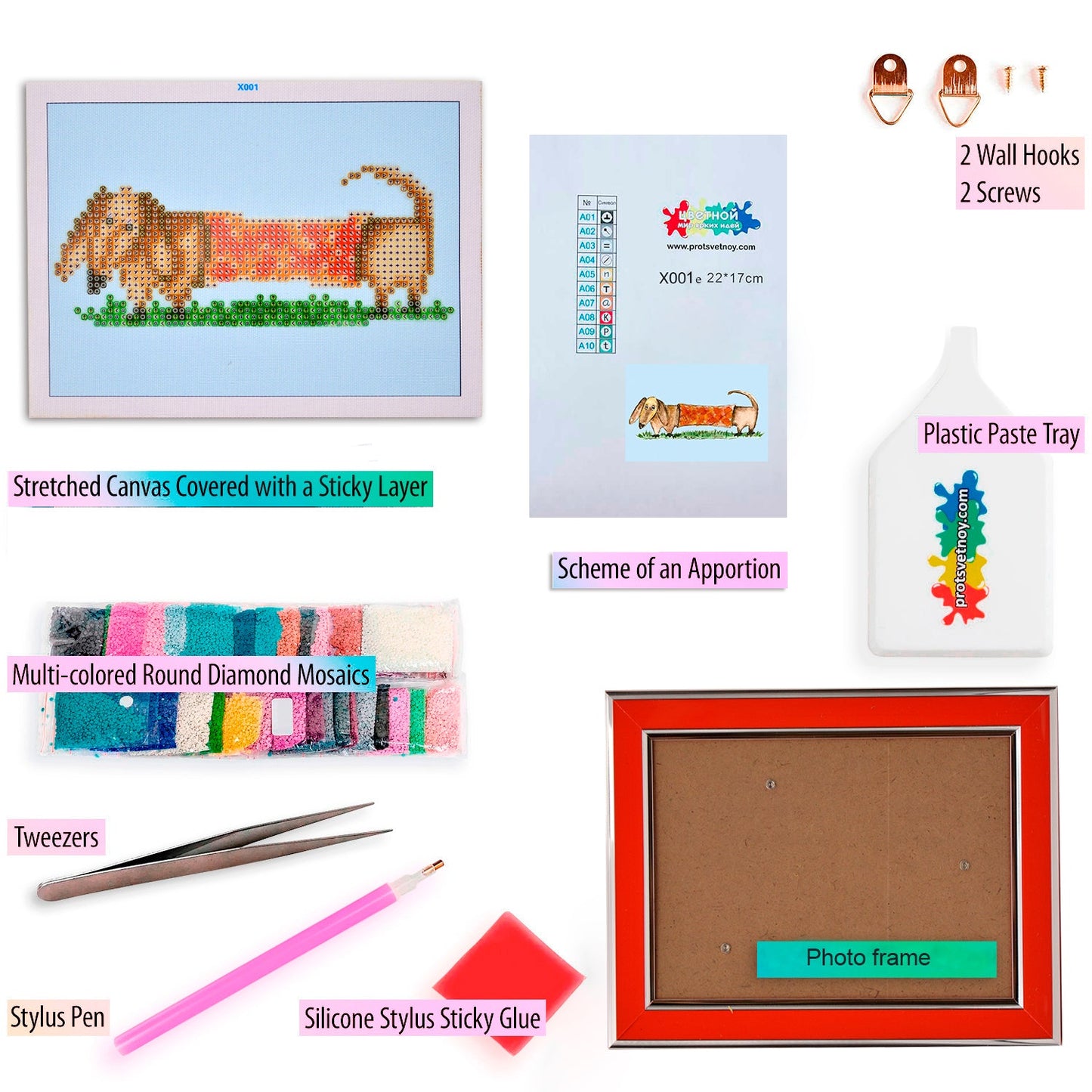 Diamond painting - X001e - Dachshund Lilo Image 5