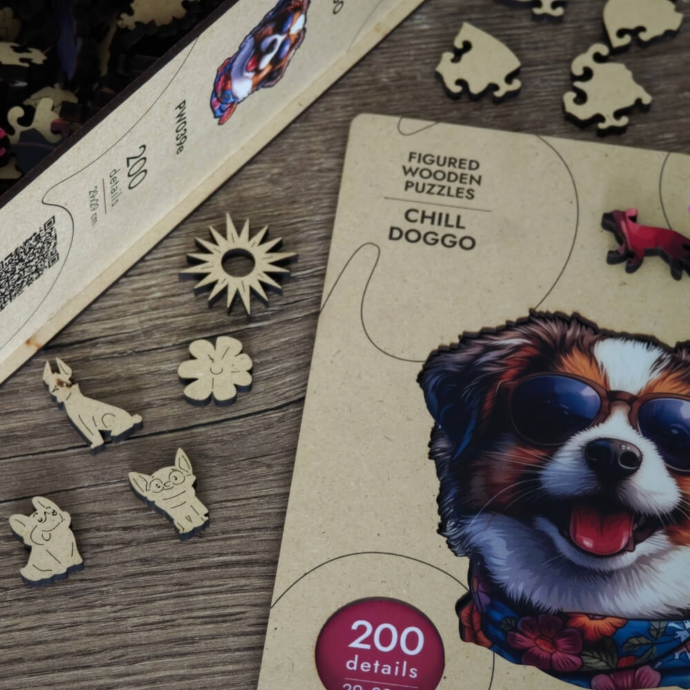 PW039E - дерев'яні головоломки "Chill Doggo"