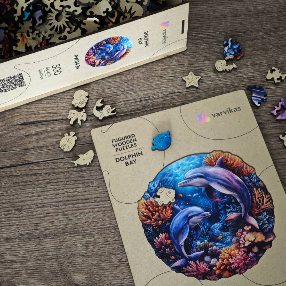 PW042E - деревянные головоломки "Dolphin Bay"