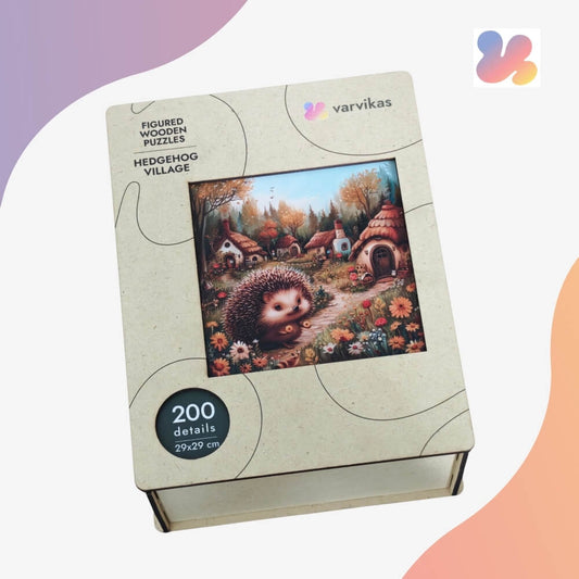 PW046E - Holzrätsel "Hedgehog Village"
