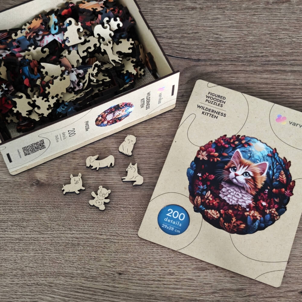 PW038E - деревянные головоломки "Wilderness Kitten"