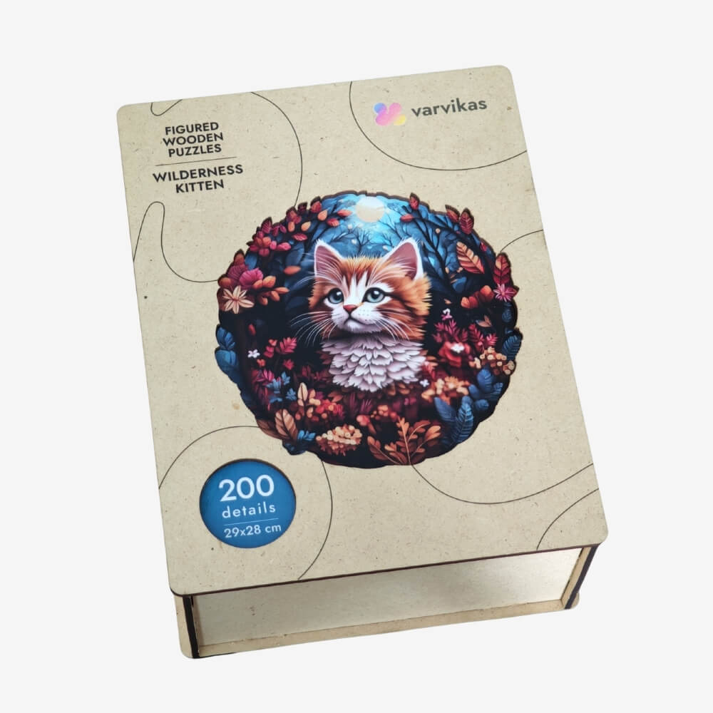 PW038E - деревянные головоломки "Wilderness Kitten"