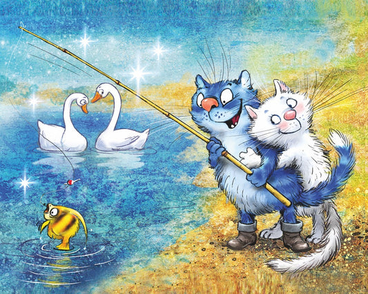 Diamond painting - LG278e - Cats - Fishing Time Image 1