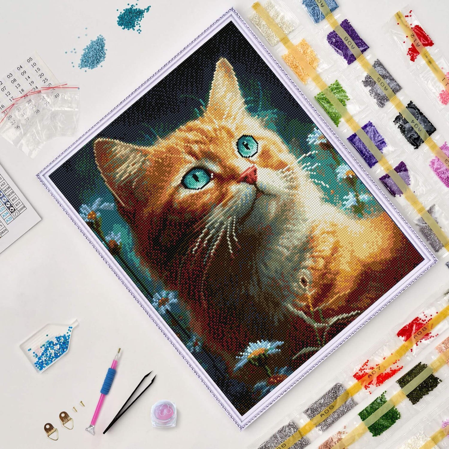 Diamond painting - LG337e - Ginger cat Image 5