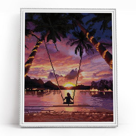 Diamond painting - LG343e - Swing in sunset