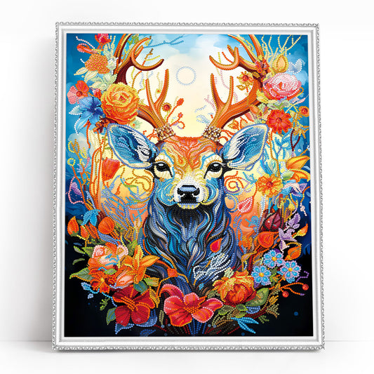 Diamond painting - LGPS007e - Floral deer