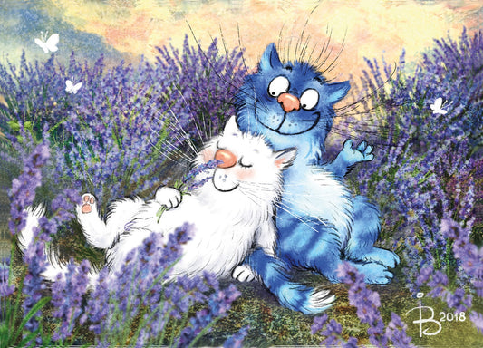 Painting by numbers - ME1133e - Cats - In Lavender Image 1