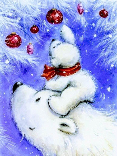 Painting by numbers - ME1141e - Happy Polar Bear Family Image 1