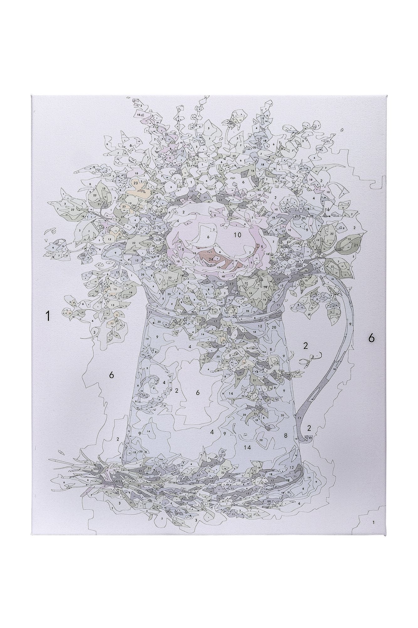 Painting by numbers - MG2104e - Romantic bouquet in a watering can Image 6