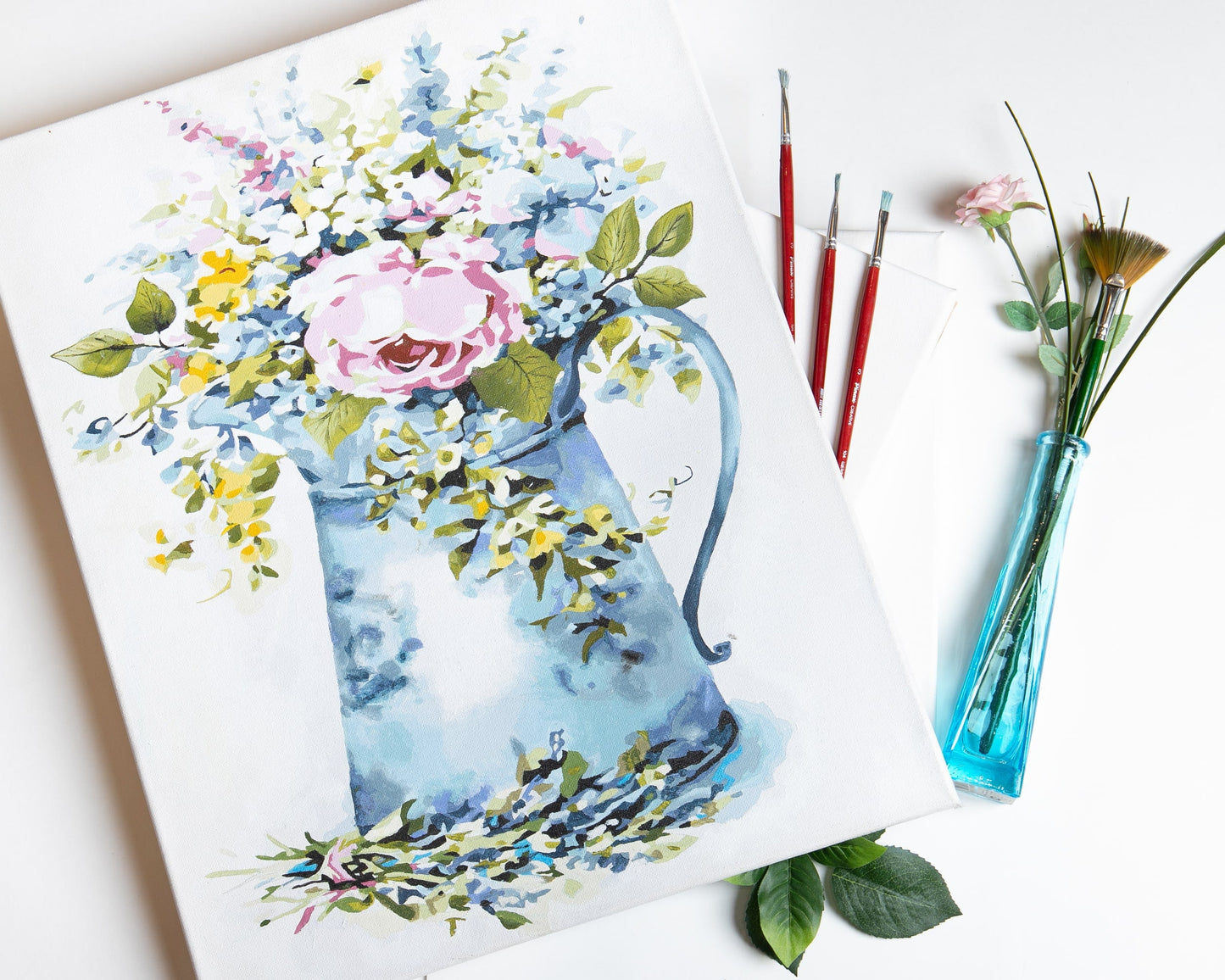 Painting by numbers - MG2104e - Romantic bouquet in a watering can Image 3