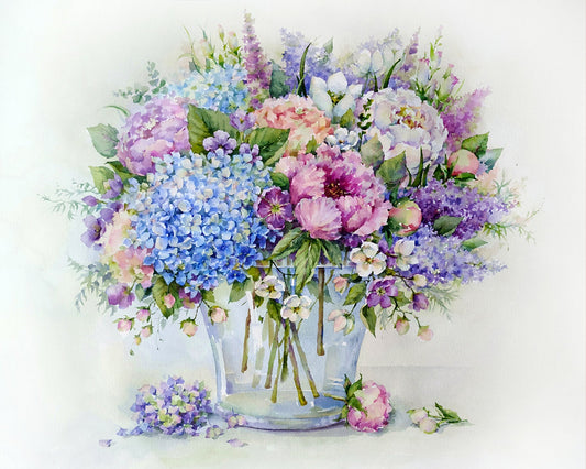 Painting by numbers - MG2181e - Summer Bouquet with Blue Hydrangea Image 1