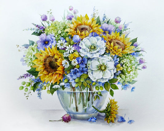 Painting by numbers - MG2182e - Summer Bouquet with Sunflowers Image 1