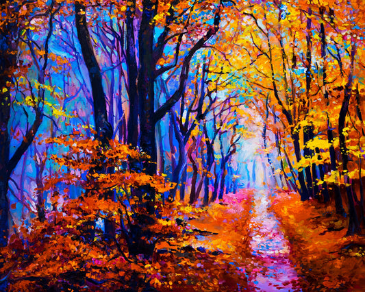 Painting by numbers - MG2414e - Autumn Forest Path Image 1