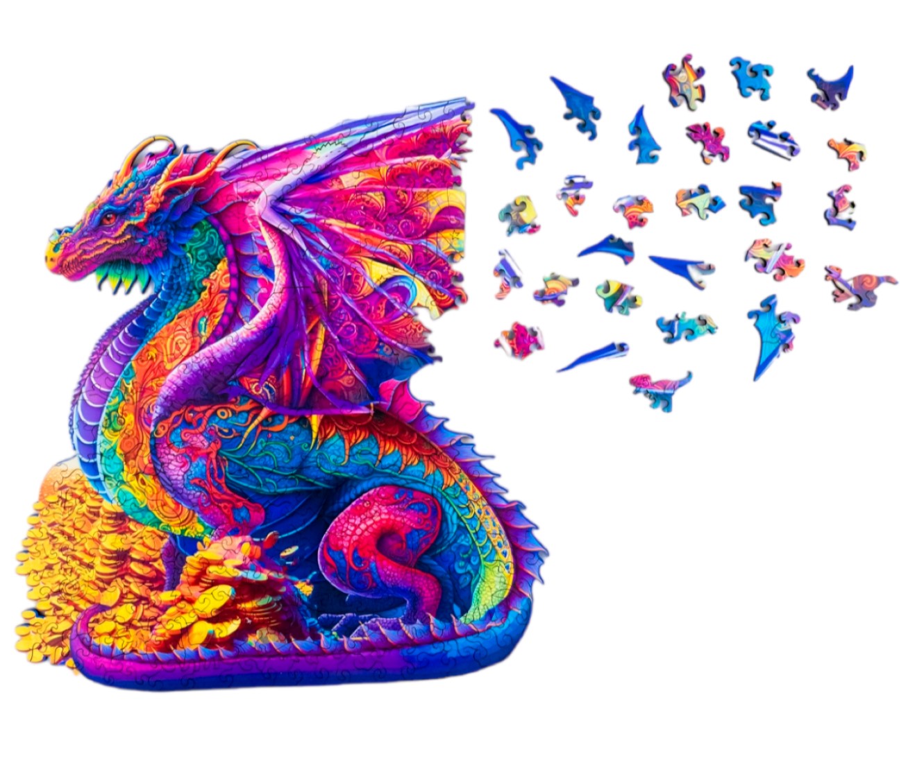 Wooden puzzles - PW022e - Winged dragon Image 2