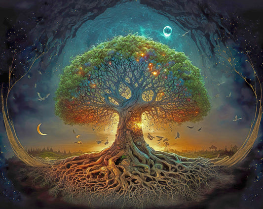 Wooden puzzles - PW025e - Moon tree Image 1