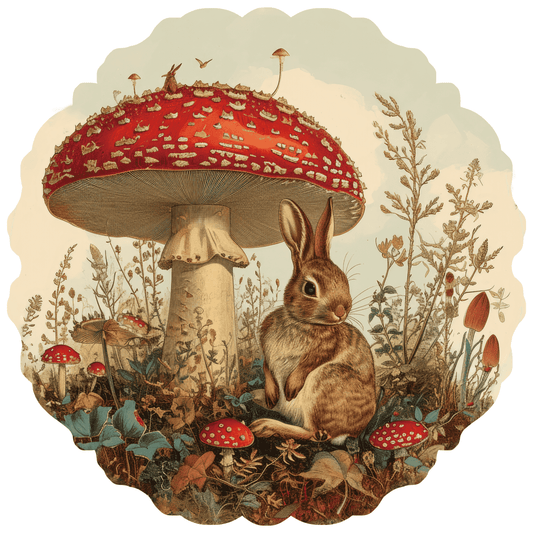 Wooden puzzles - PW036e - Hare and Amanita Image 1