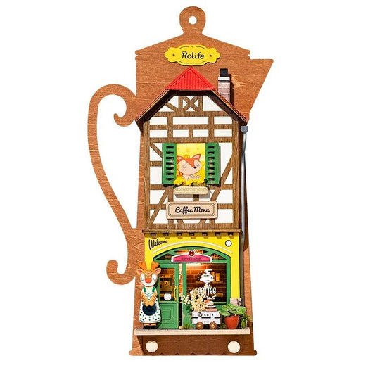 DIY Wall Hanging Miniature House Kit - Roombox - RDS020e - Lazy Coffee House Image 0