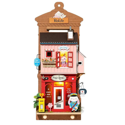 DIY Wall Hanging Miniature House Kit - Roombox - RDS021e - Love Post Office Image https://storage.yandexcloud.net/protsvetnoy-media/18680/RDS021e_night.jpg