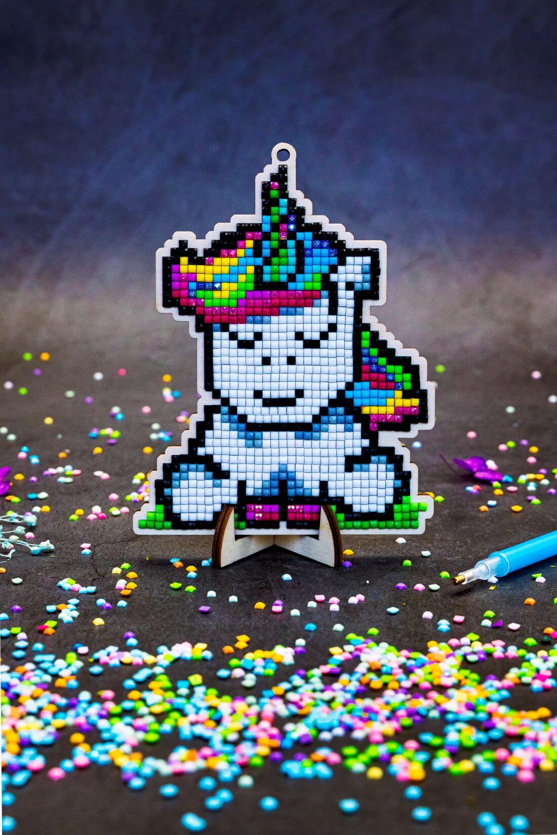 Diamond painting - U0293e - Ranbow unicorn, pendant Image 3