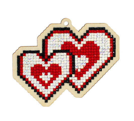 Diamond painting - U0434e - Pendant "Loving hearts" Image 1