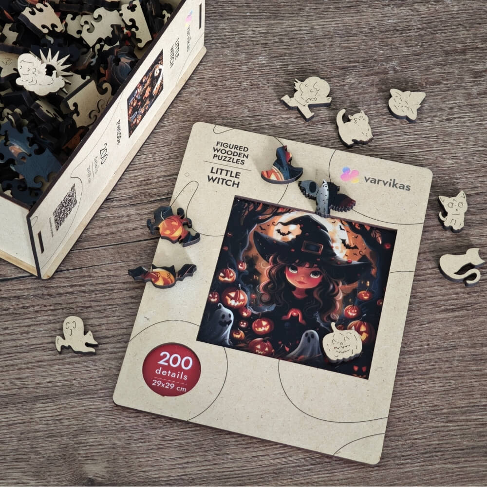 PW050E - Drewniane łamigłówki „Mała czarownica”