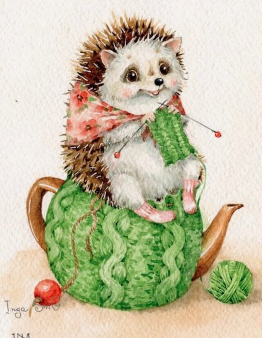 Diamond painting - LE032e - Hedgehog is cozy Image 1