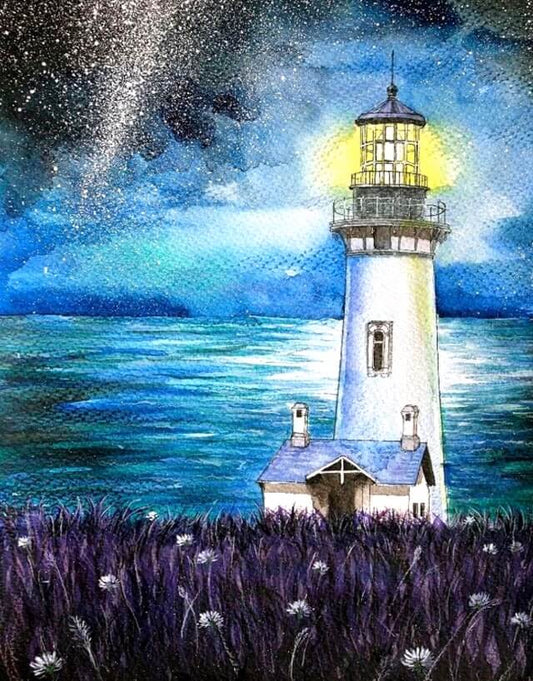 Diamond painting - LG060e - Lighthouse in the Night Image 1