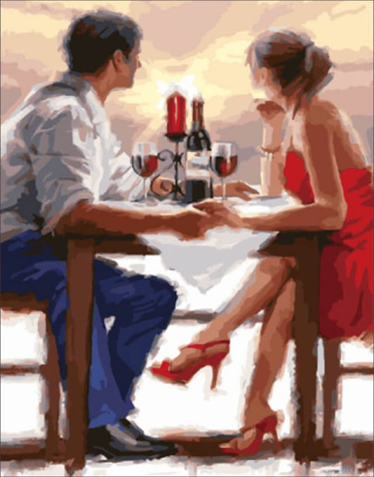 Diamond painting - LG071e - Romantic Dinner Image 1