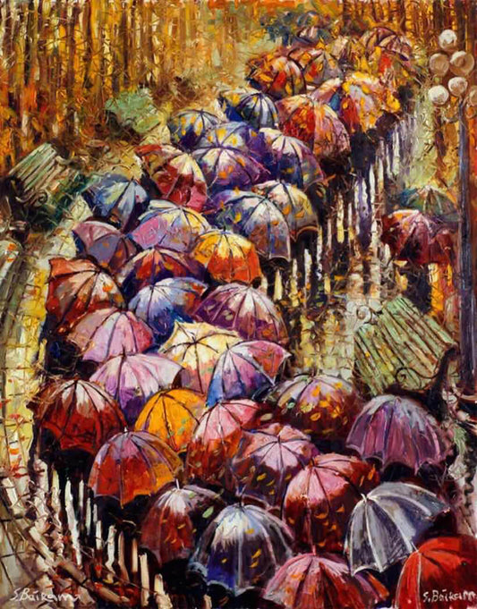 Diamond painting - LG152e - Autumn Umbrellas Image 1