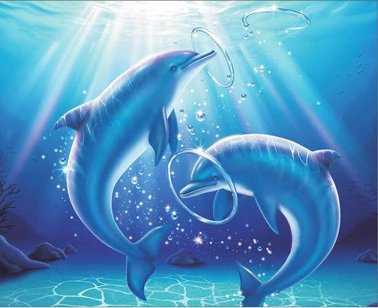 Diamond painting - LG223e - Playing Dolphins Image 1