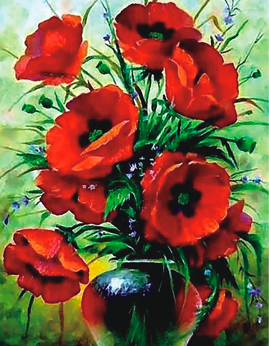 Diamond painting - LG231e - Poppies Bouquet Image 1