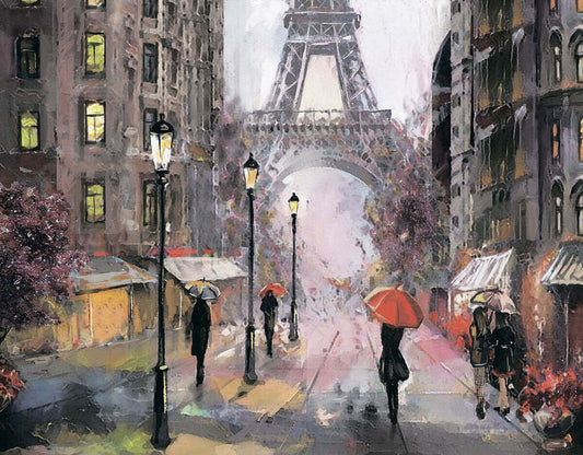 Diamond painting - LG249e - Paris in the Rain Image 1