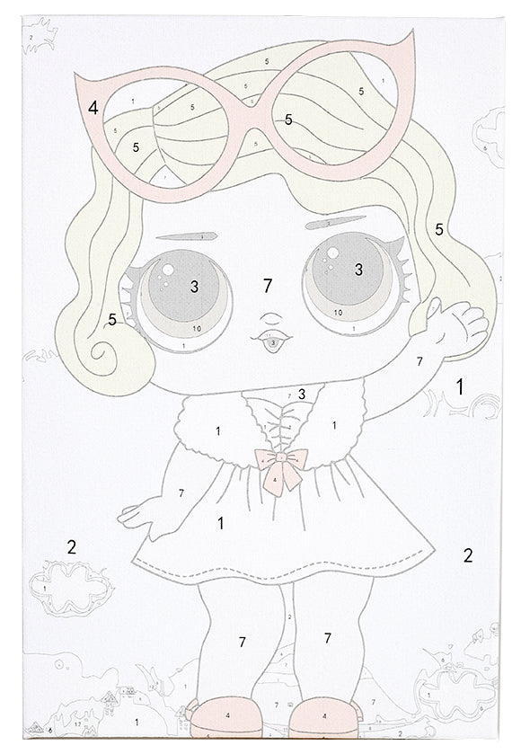 Painting by numbers - MC1093e - Little Girl with Glasses Image 6