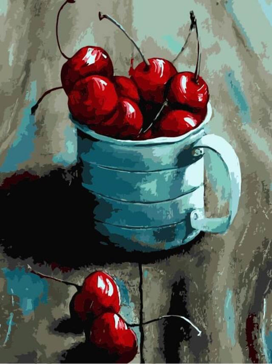 Painting by numbers - ME1057e - Cherry in a mug Image 1