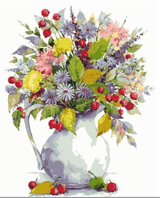 Painting by numbers - MG2059e - Bouquet with dandelions and berries Image 1