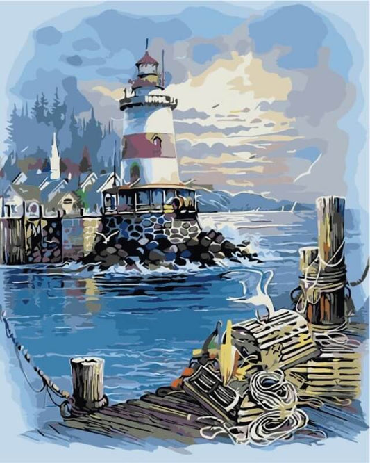 Painting by numbers - MG2099e - Pier at the Lighthouse Image 1