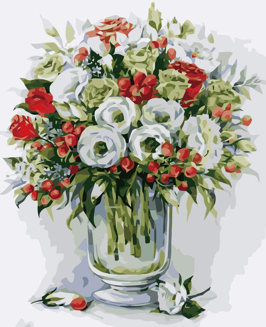 Painting by numbers - MG2103e - Bouquet with red berries Image 1