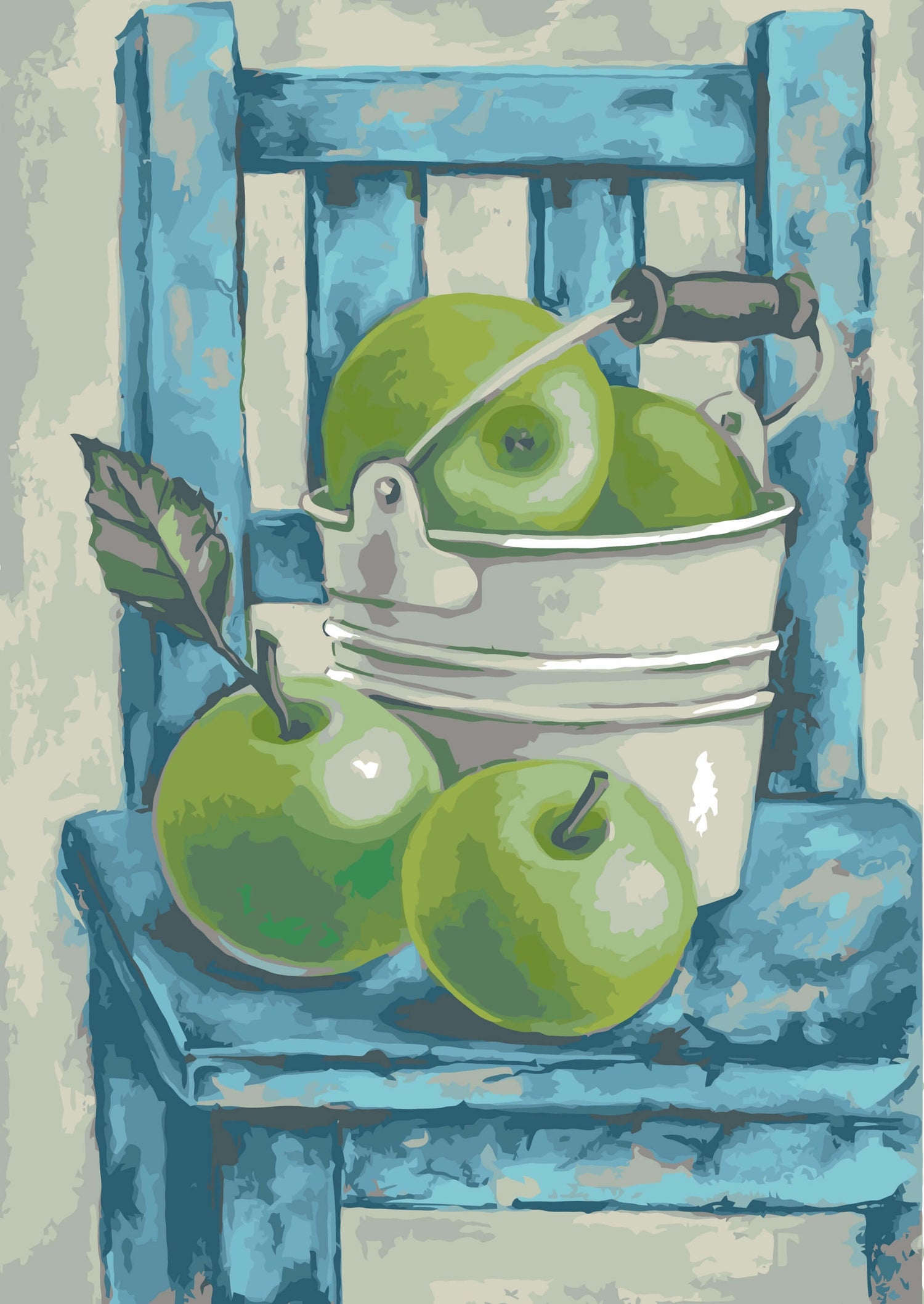 Painting by numbers - MG2105e - Still Life with Green Apples Image 1